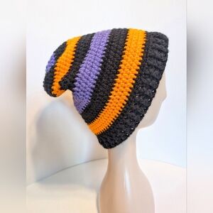 NEW, Slouchy crochet striped beanies, handmade